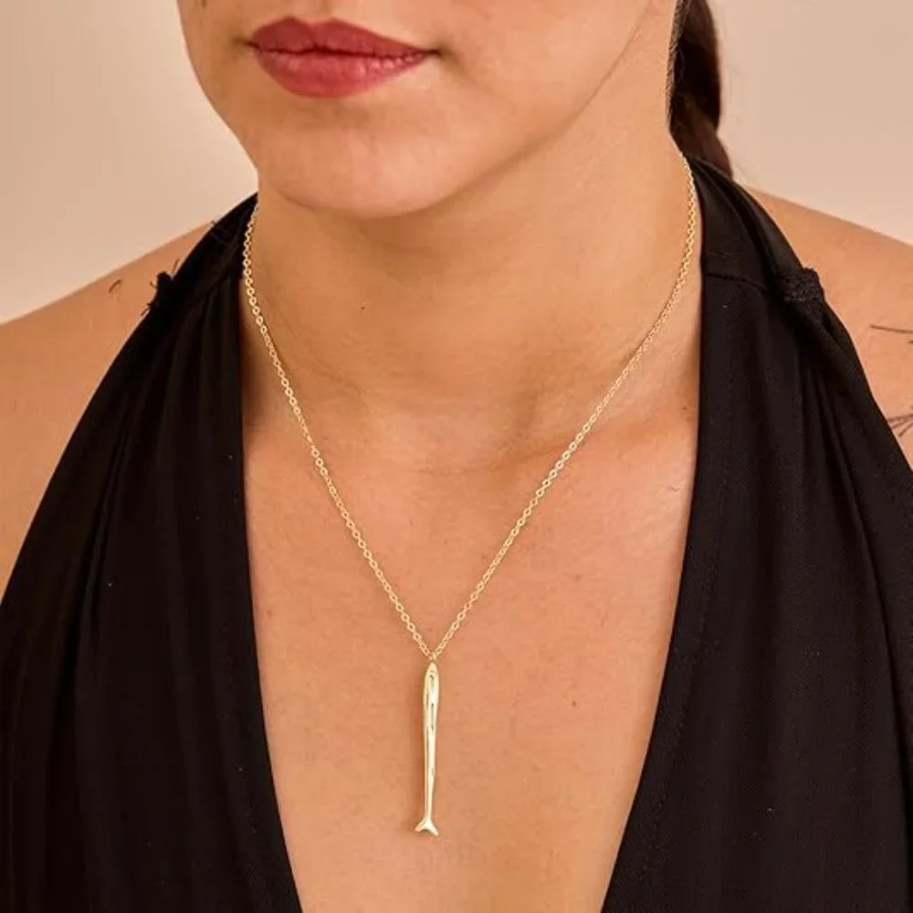 Neiman Marcus 14K Gold-Plated Fish Pendant Necklace - Picture 1 of 4